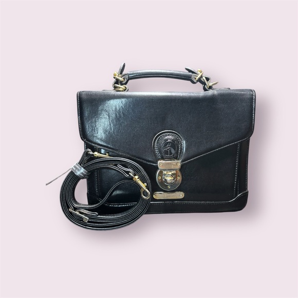 Vintage Black Polo Ralph Lauren Square Handbag - Picture 1 of 6